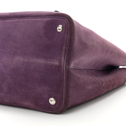 Prada Scamosciato Suede Medium Double Handle Tote Uva Nocciolo 9 of 13
