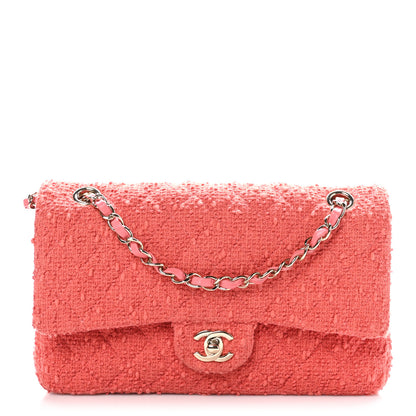 Chanel Tweed Quilted Medium Double Flap Dark Pink 1 of 10