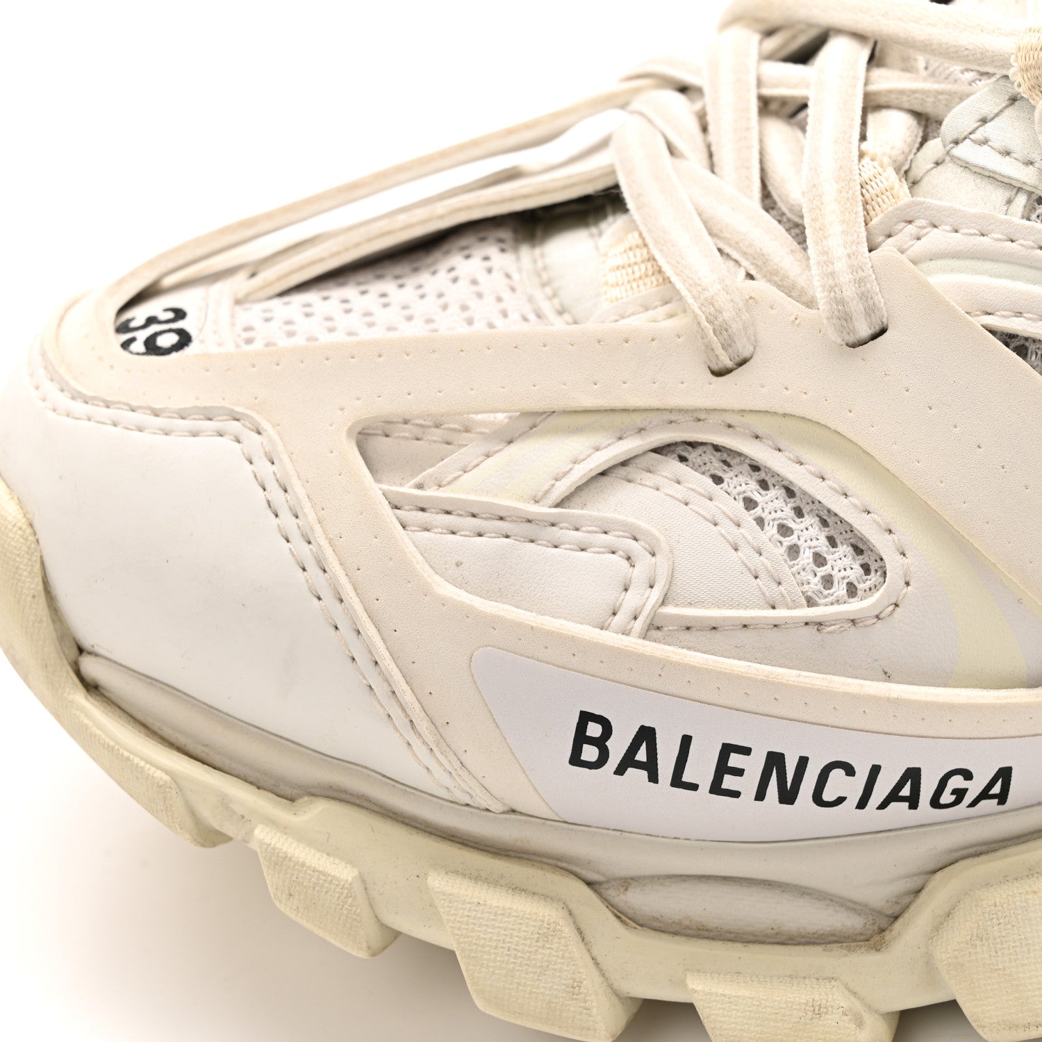 Balenciaga Rubber Mesh Fabric Monocolor Recycled Sole Womens Track Sneakers 39 White 10 of 12