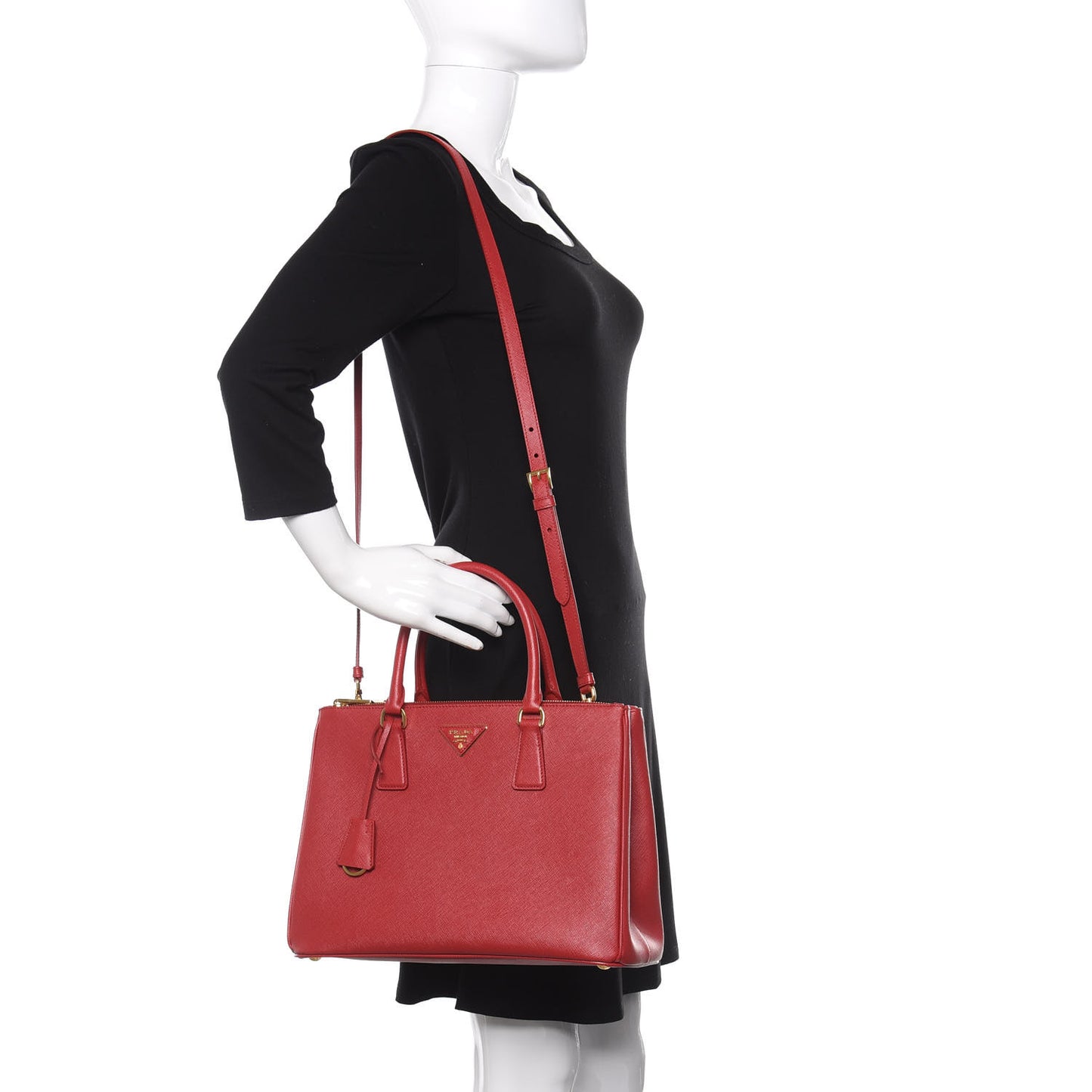 Saffiano Medium Galleria Double Zip Tote Fuoco
