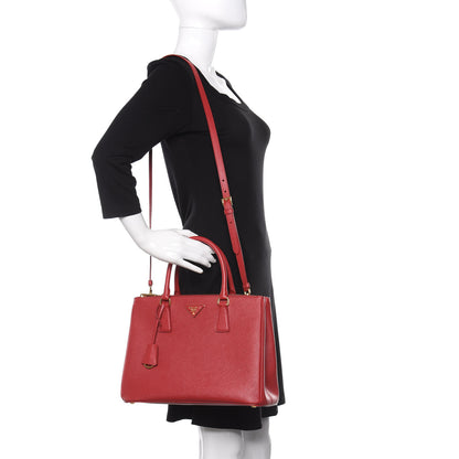 Prada Saffiano Medium Galleria Double Zip Tote Fuoco 2 of 10