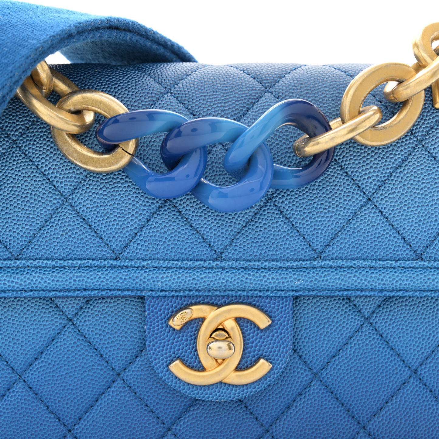 Caviar Quilted Small Sunset On The Sea Flap Blue