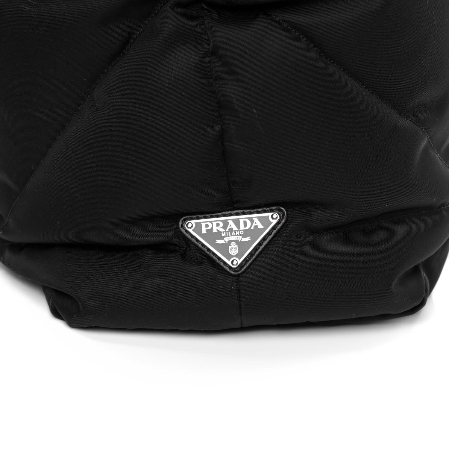 Prada Re-Nylon Triangle Padded Logo Tote Black 13 of 13