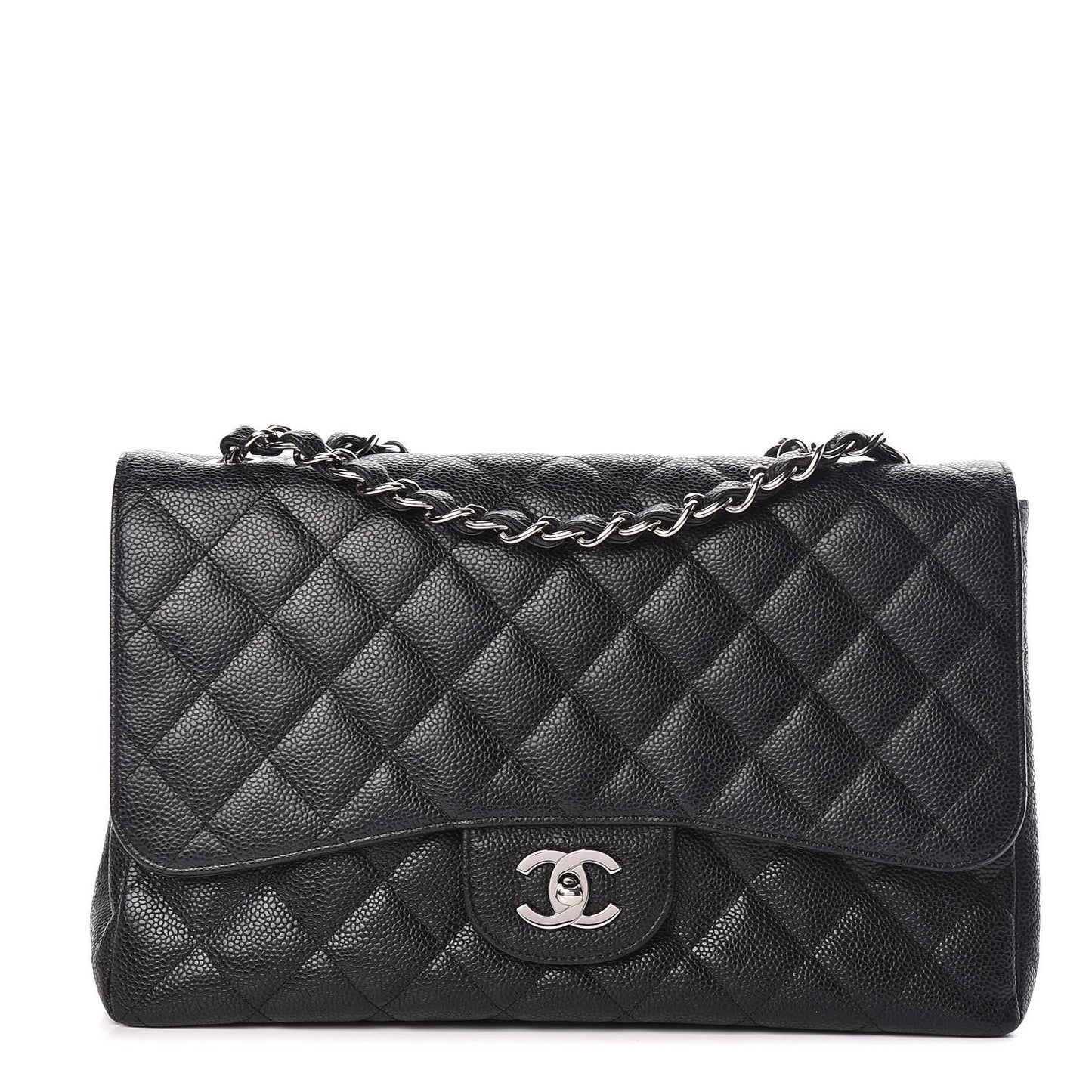 Caviar Quilted Jumbo Single Flap Black