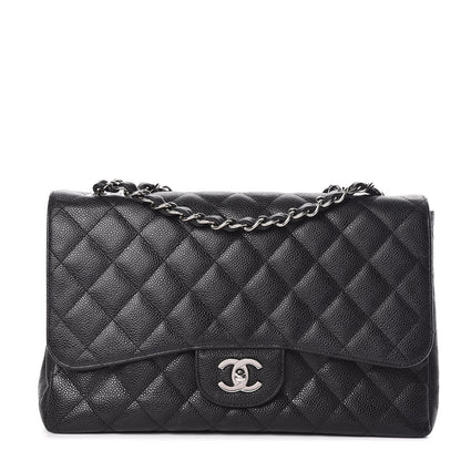Chanel Caviar Quilted Jumbo Single Flap Black 1 of 17