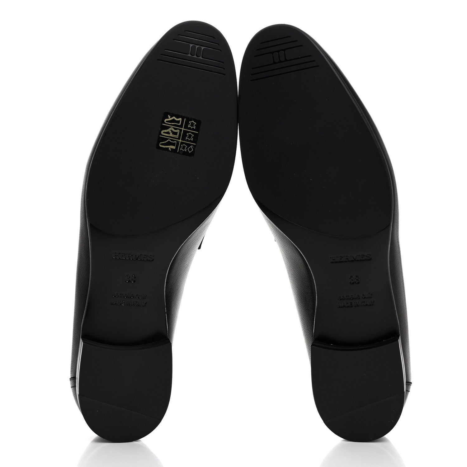 Hermes Goatskin Womens Paris Loafers 38 Black 5 of 9