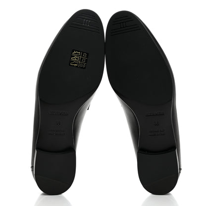 Hermes Goatskin Womens Paris Loafers 38 Black 5 of 9