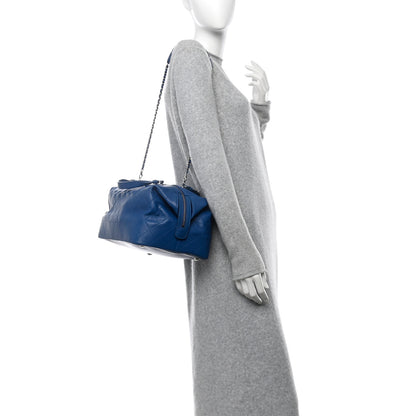 Chanel Calfskin Stitched Large Bowling Bag Blue 2 of 11