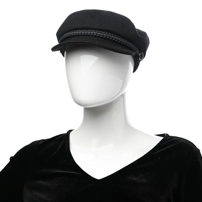 Hermes Cashmere Swift Womens Deauville Cap 57 Black 2 of 8