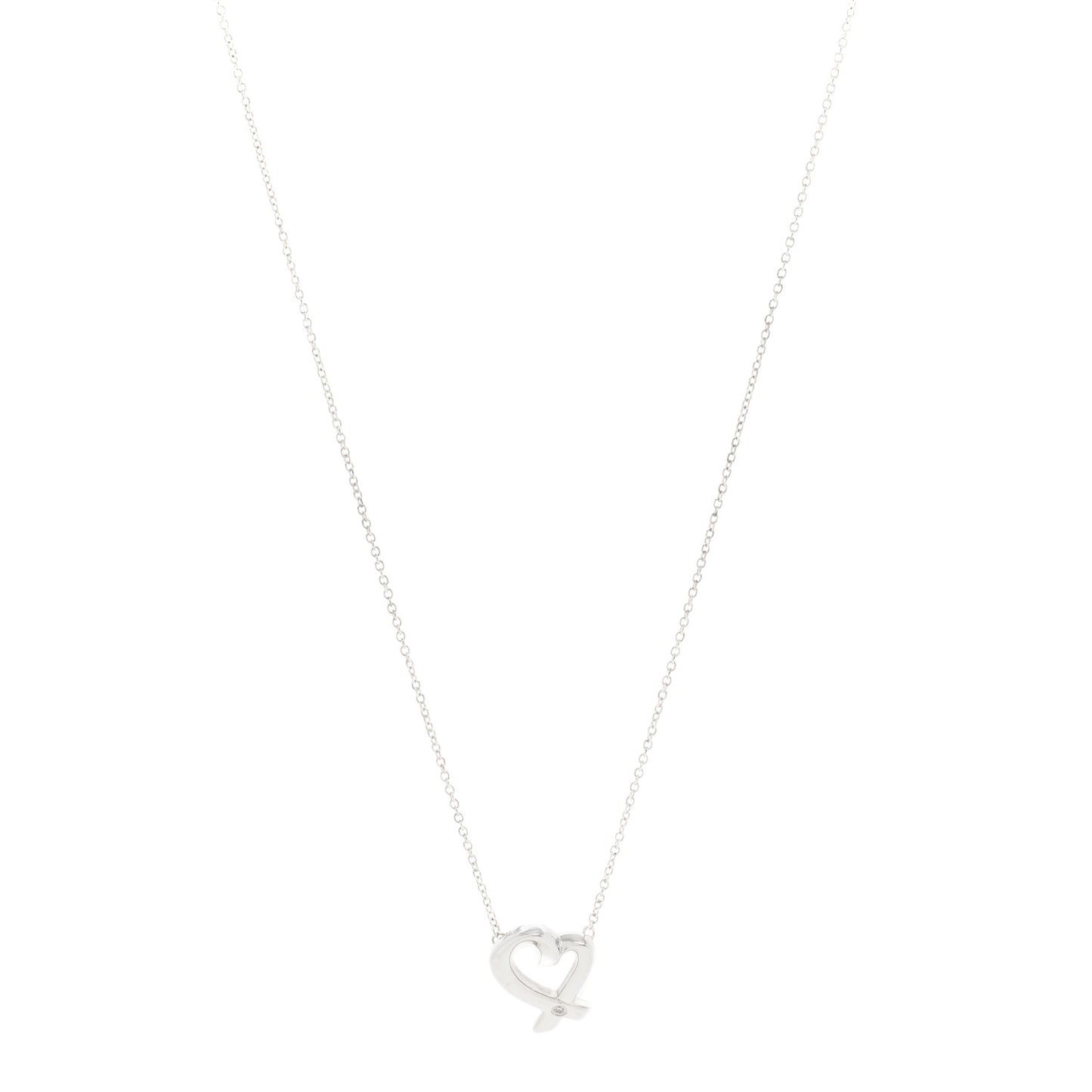 Sterling Silver Diamond Paloma Picasso Loving Heart Necklace