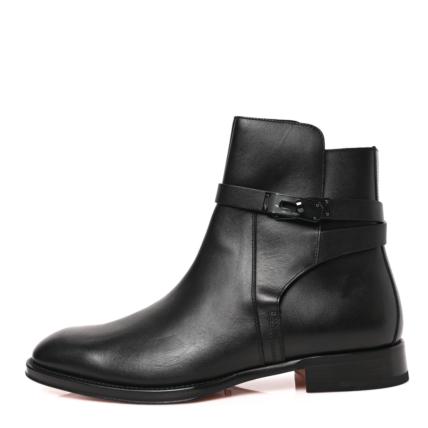 Hermes Calfskin Mens Fortune Ankle Boots 42.5 Black 1 of 7