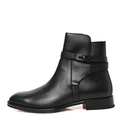 Hermes Calfskin Mens Fortune Ankle Boots 42.5 Black 1 of 7