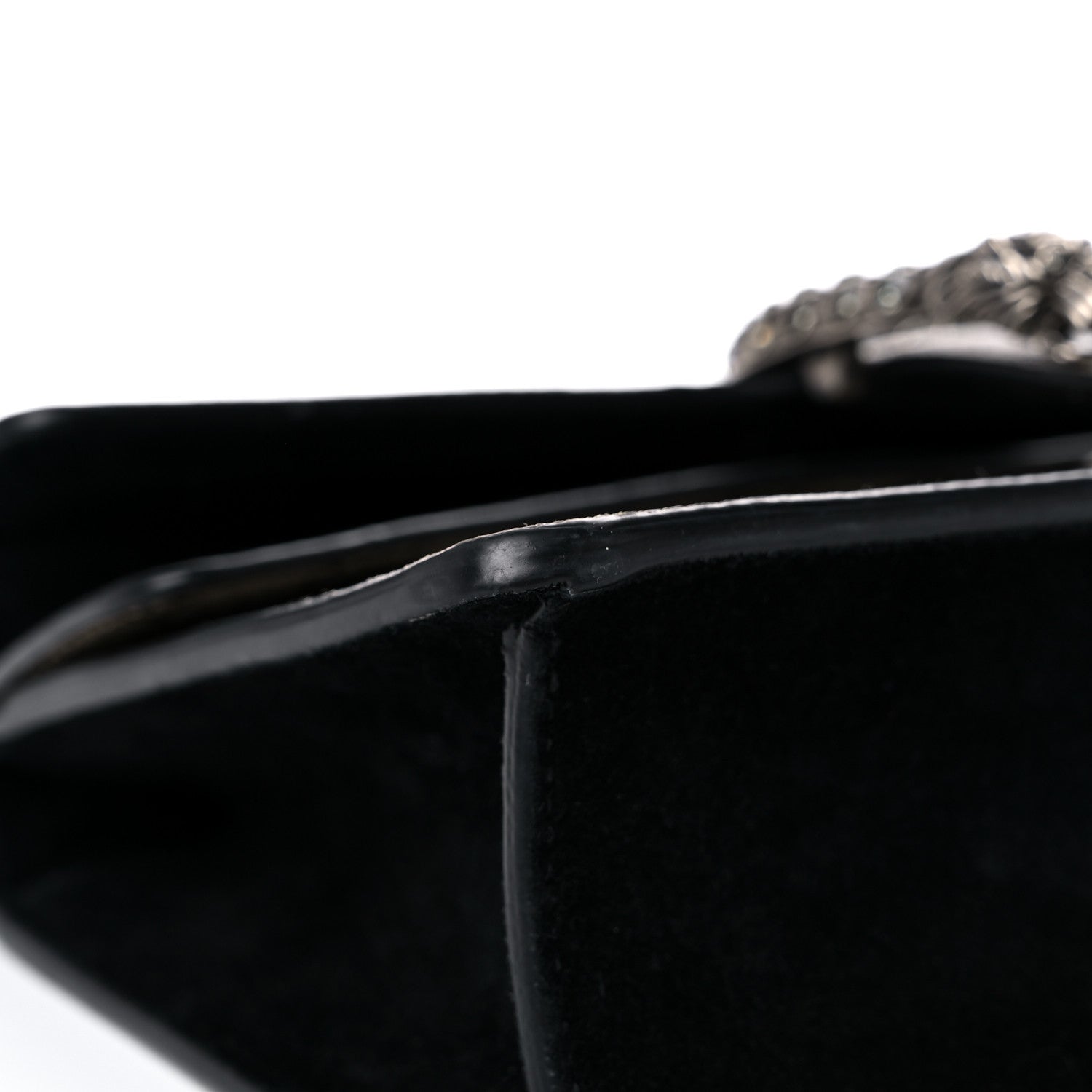 Gucci GG Supreme Monogram Suede Crystal Small Dionysus Shoulder Bag Beige Ebony Black 7 of 17
