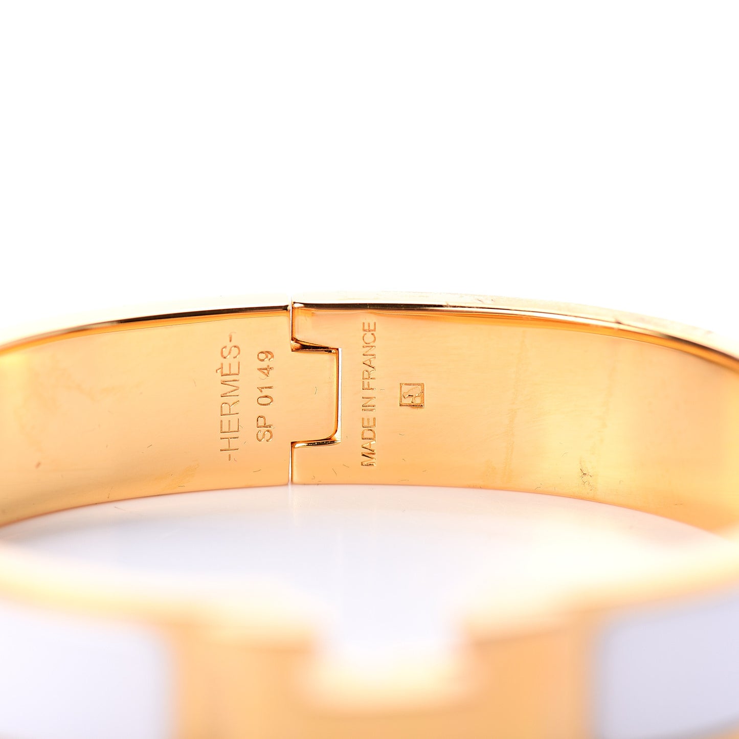 Enamel Narrow Clic Clac H Bracelet PM White