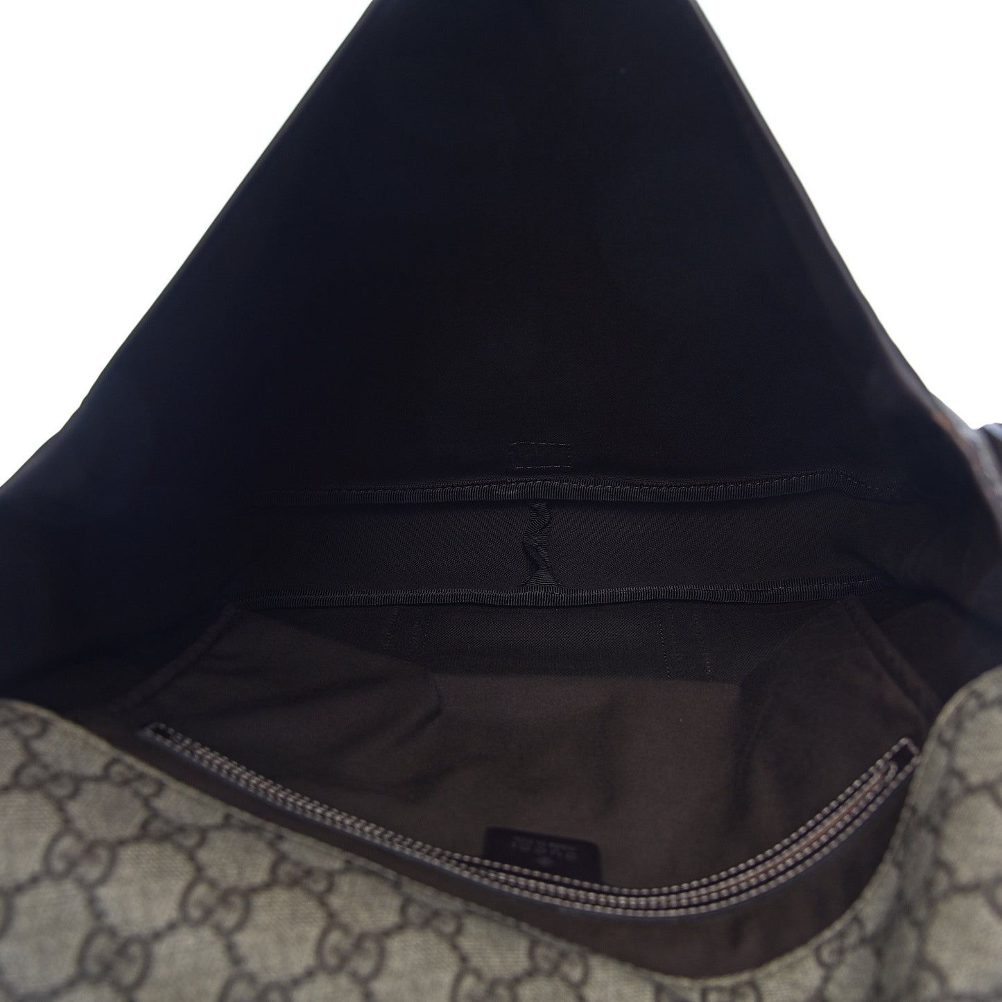 GG Plus Monogram Web Large Flap Messenger Bag Beige Dark Brown