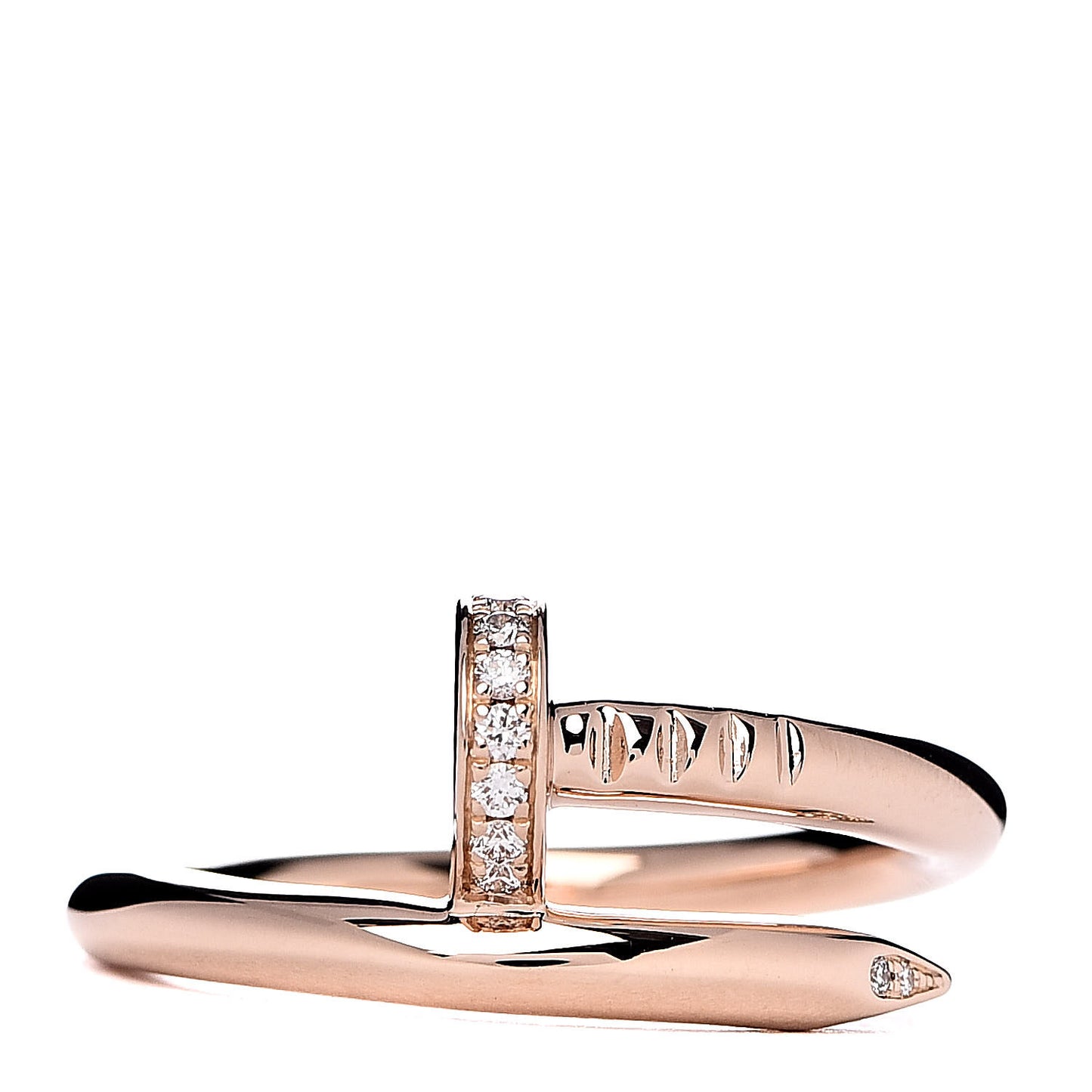 18K Pink Gold Diamond Juste Un Clou Ring 54 6.75