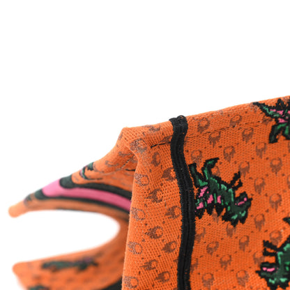 Christian Dior Canvas Embroidered Medium Dino Book Tote Orange Multicolor 7 of 8