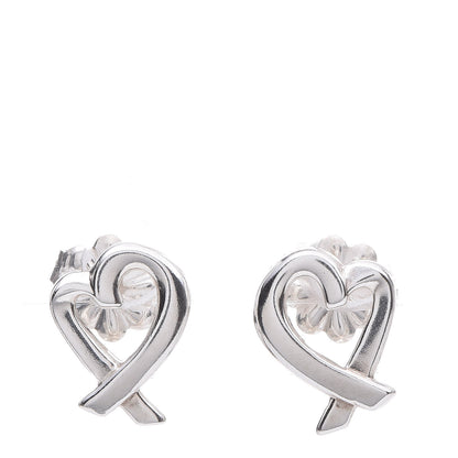 Tiffany Sterling Silver Mini Paloma Picasso Loving Heart Earrings 1 of 6