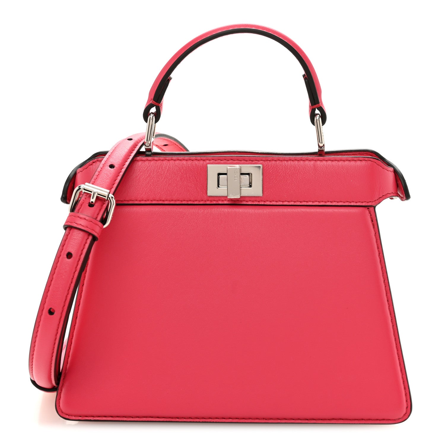 Fendi Shiny Nappa Petite Peekaboo I SEE U Satchel Lampone 1 of 11