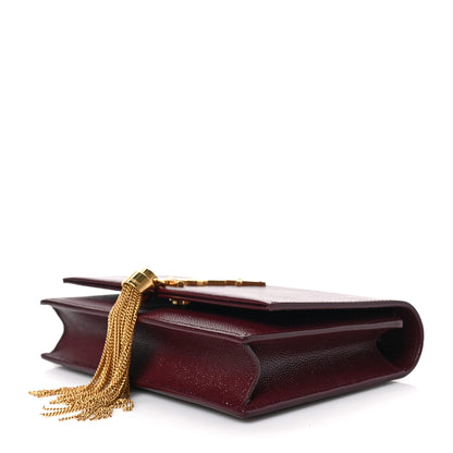Saint Laurent Grain De Poudre Classic Monogram Kate Tassel Chain Wallet Burgundy 8 of 8
