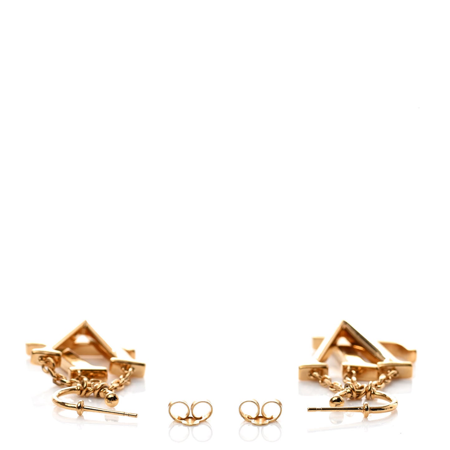 Metal LV Optic Earrings Gold