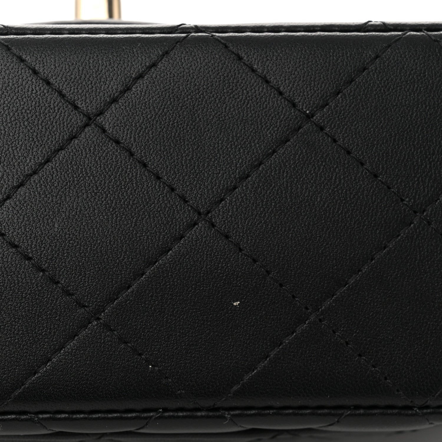 Chanel Lambskin Quilted Bi-Color Mini Top Handle Rectangular Flap Black Lilac 11 of 11