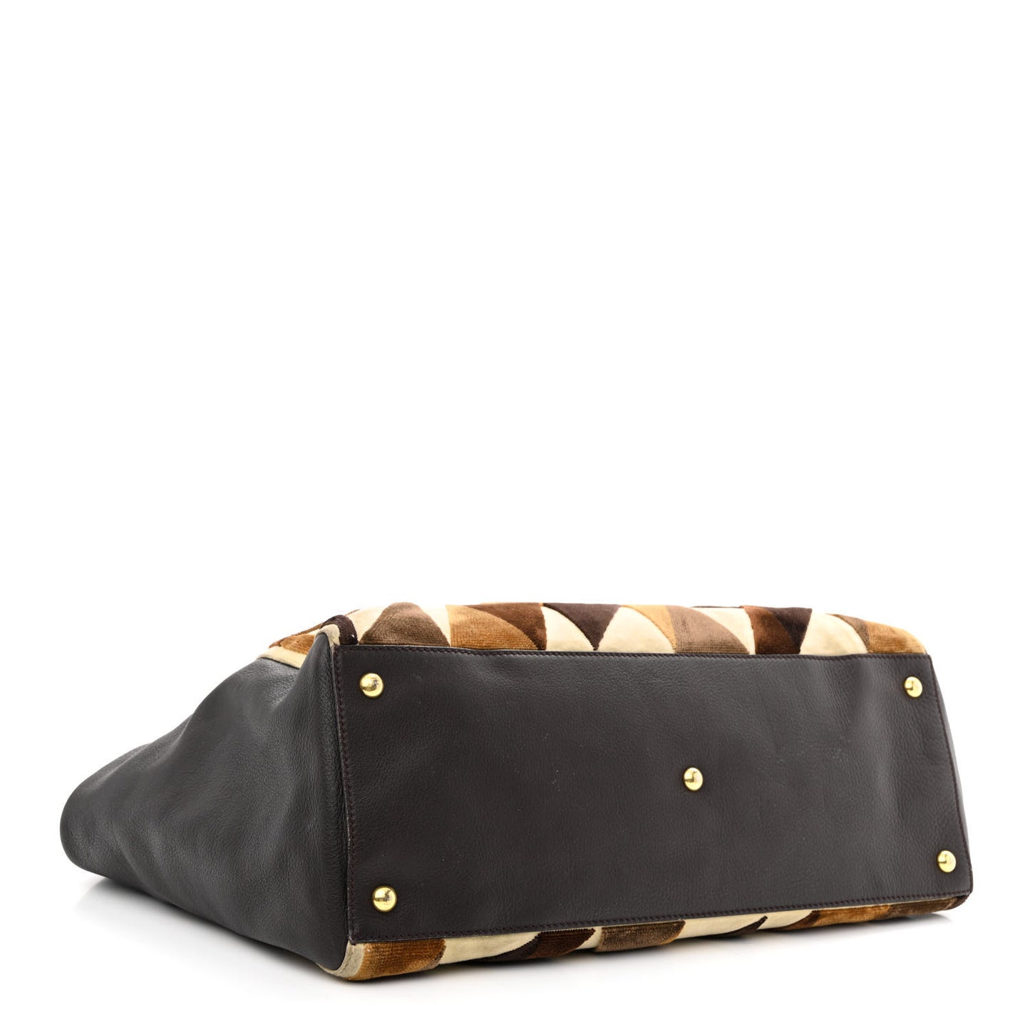 Velvet Vitello Geometric Print 2Jours Tote Multicolor Ebano Black