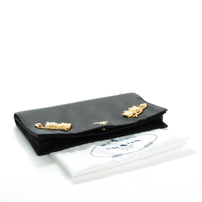 Prada Satin Evening Clutch Black 4 of 7