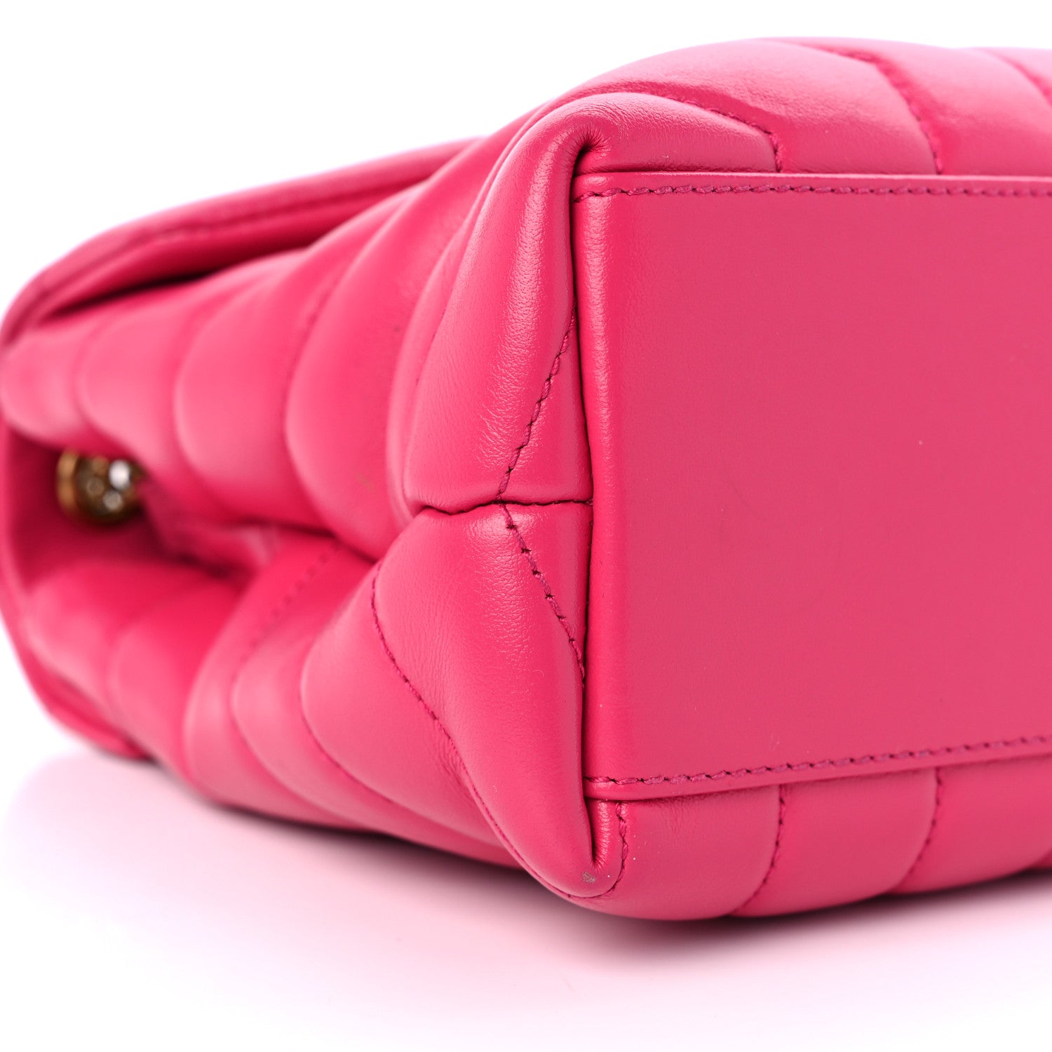 Saint Laurent Calfskin Y Quilted Monogram Small Loulou Chain Satchel Fresh Fuchsia 8 of 13