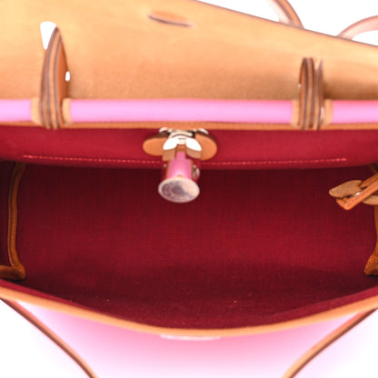 Hermes Toile Officier Vache Hunter Verso Herbag Zip PM 31 Bubblegum Rubis Naturel 6 of 13