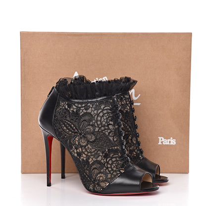 Christian Louboutin Lace Kid Henrietta 100 Booties 38 Black 11 of 11