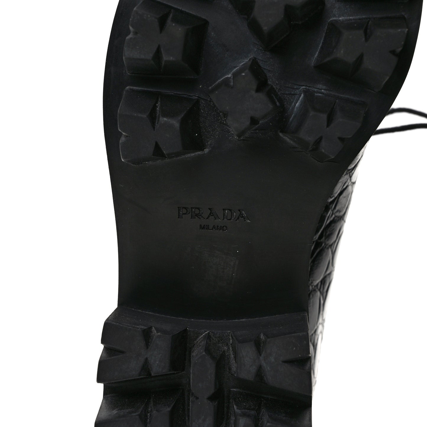 Crocodile Lace Up 50mm Loafers 39 Black