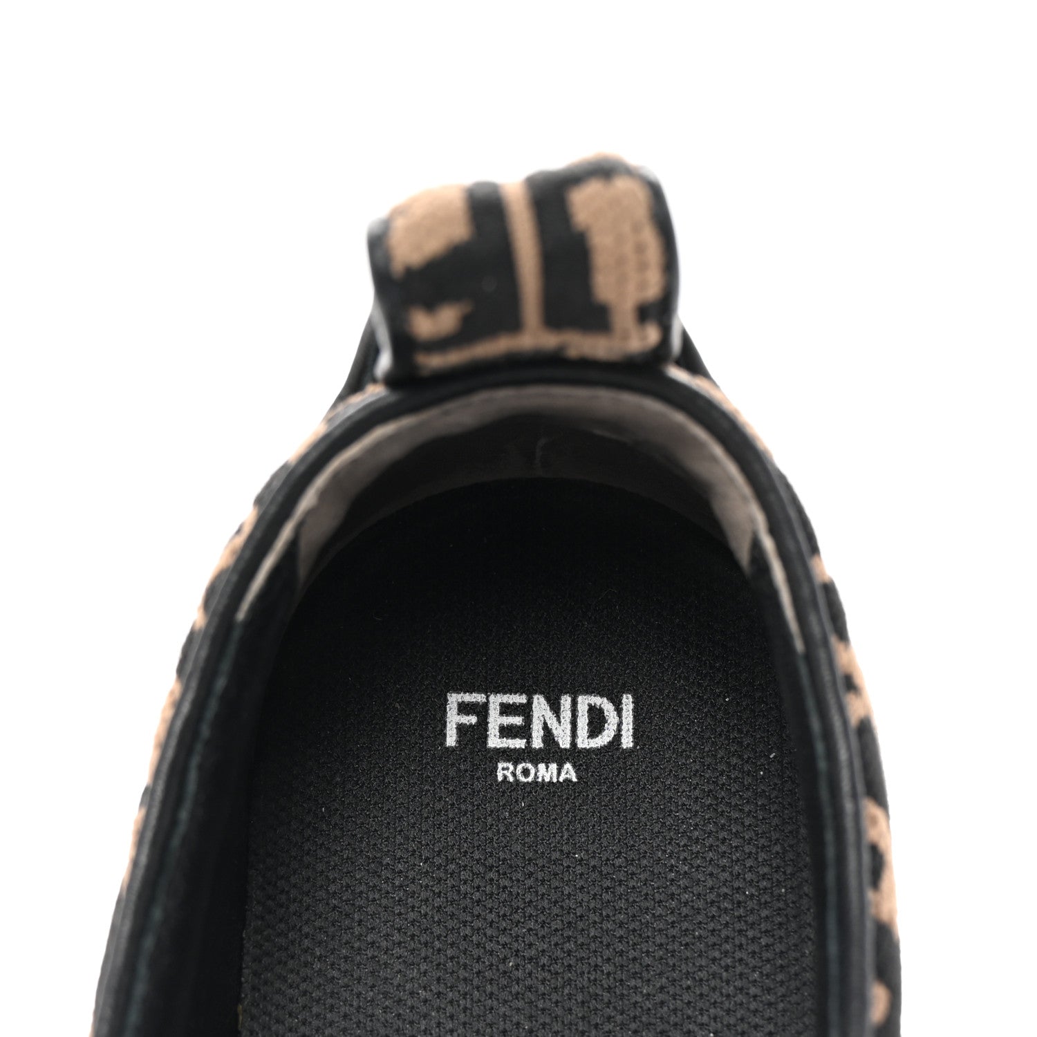 Fendi X SARA COLEMAN Canvas FF Vertigo Embroidered Womens Rise Slip On Sneakers 36.5 Tobacco Black 8 of 10