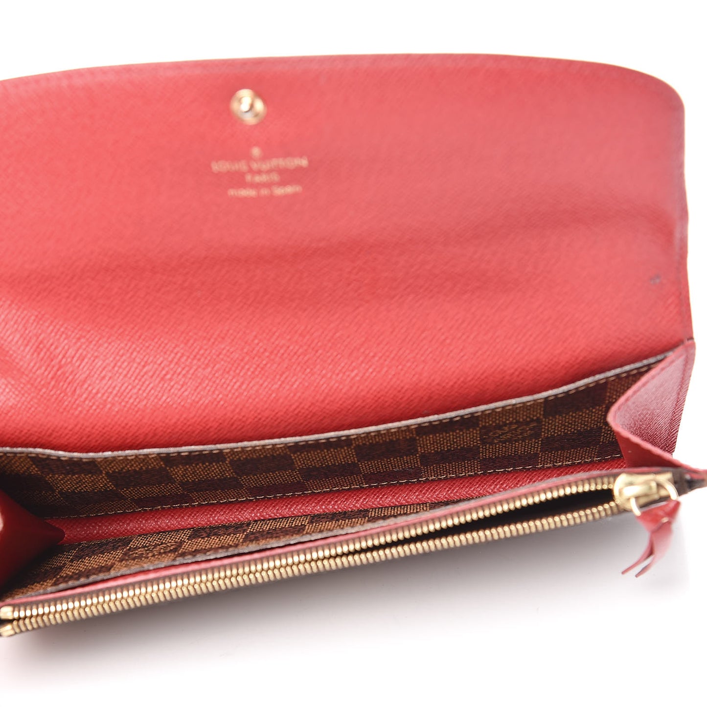 Damier Ebene Emilie Wallet Red