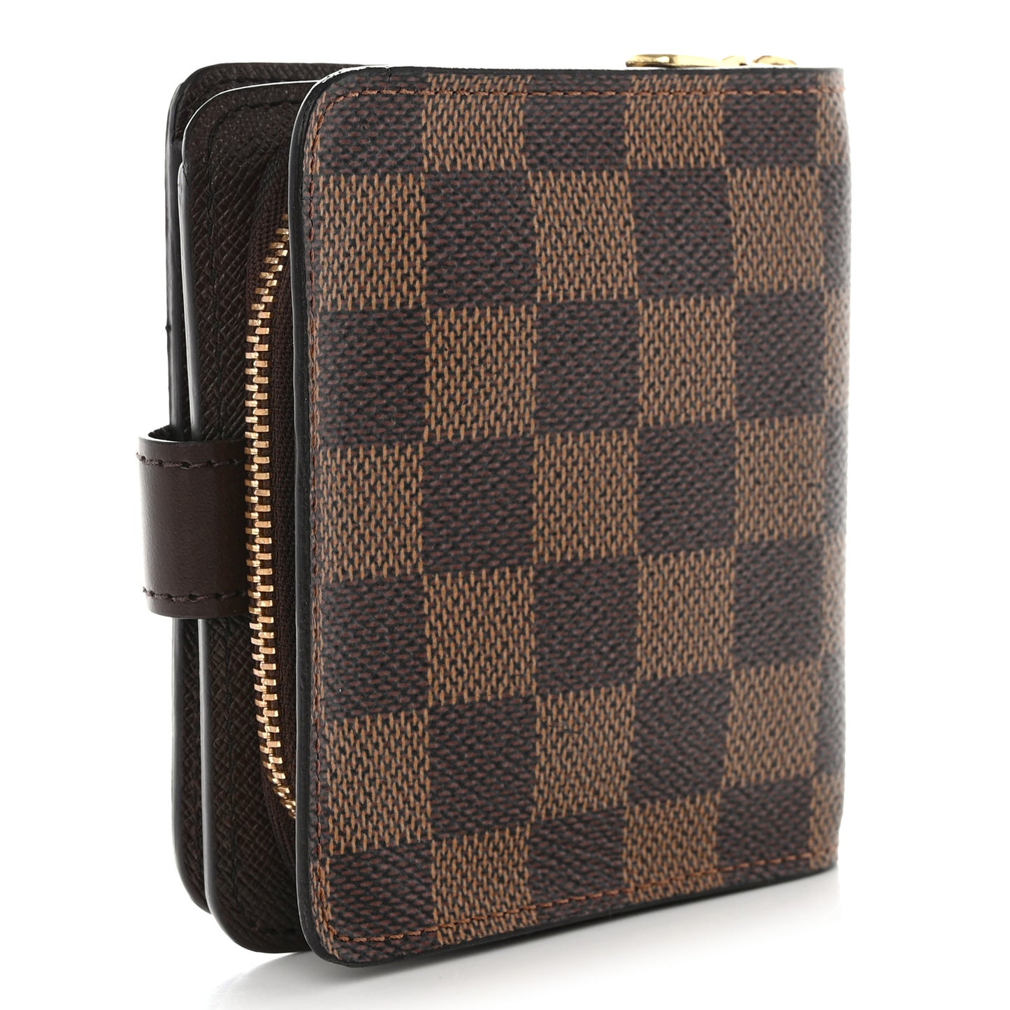Damier Ebene Zippe Zipped Compact Wallet