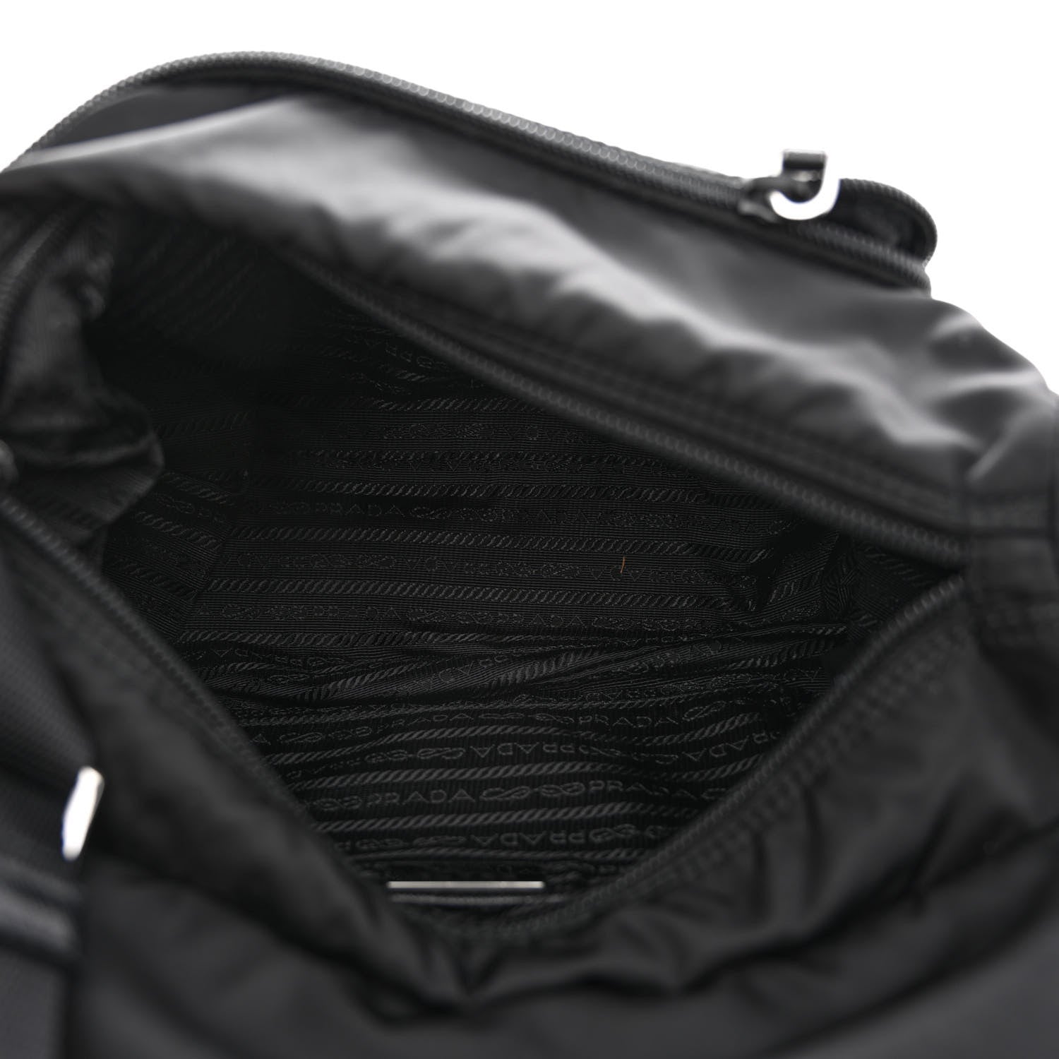 Prada Re-Nylon Vela Saffiano Pocket Double Buckle Messenger Shoulder Bag Black 5 of 13