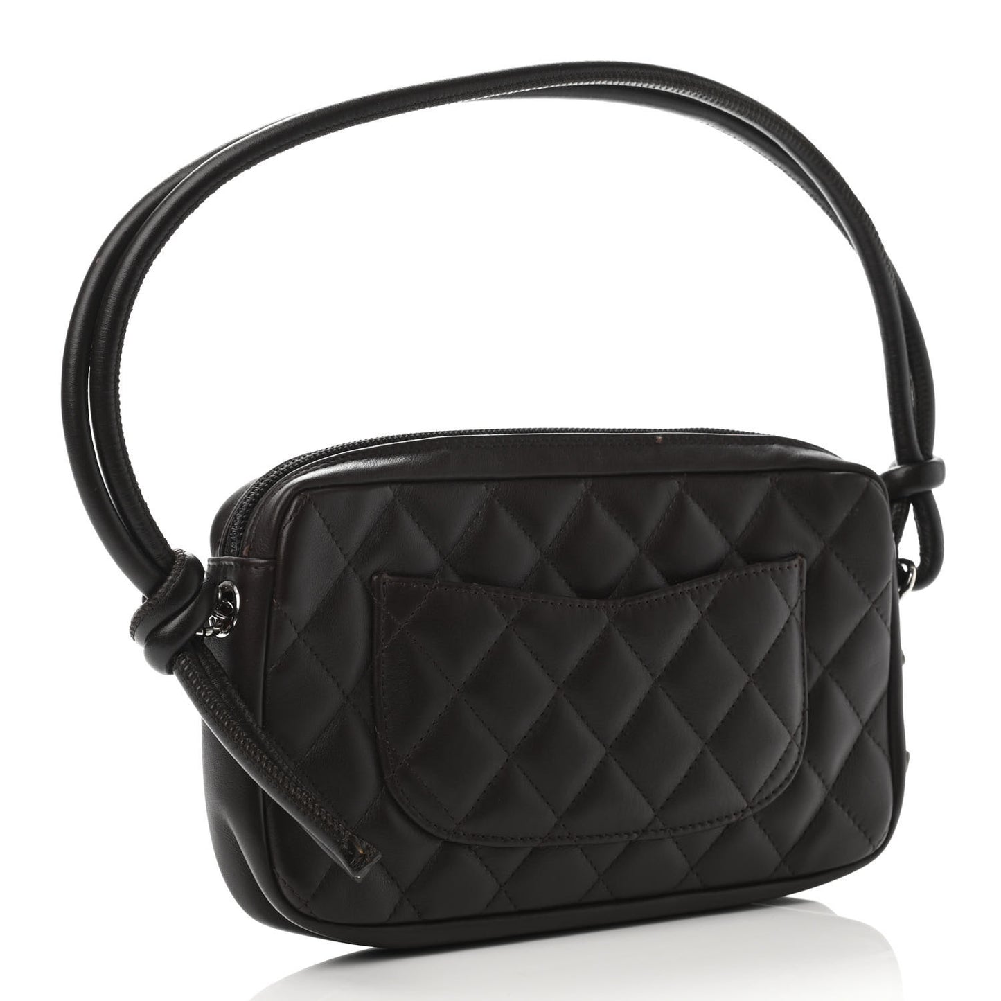 Calfskin Quilted Cambon Pochette Brown Beige