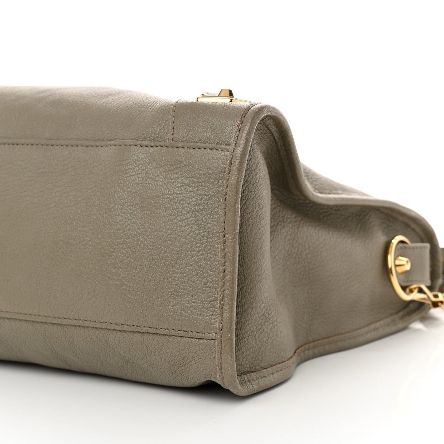 Chevre Gold Metallic Edge Hardware City Gris Taupe