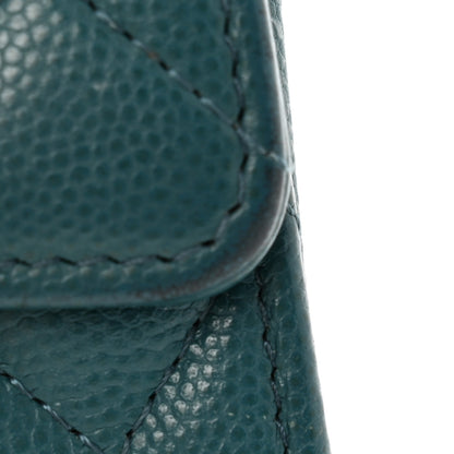 Chanel Caviar Quilted Flap Card Holder Turquoise 11 of 14
