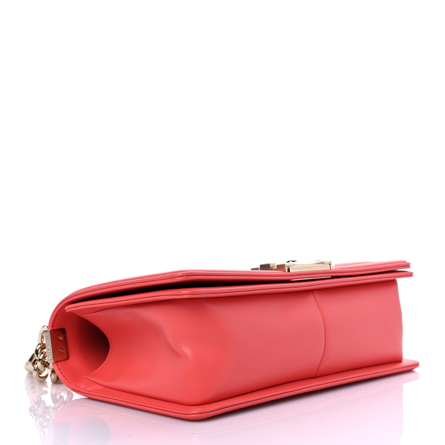 Calfskin Quilted Medium Boy Flap Coral