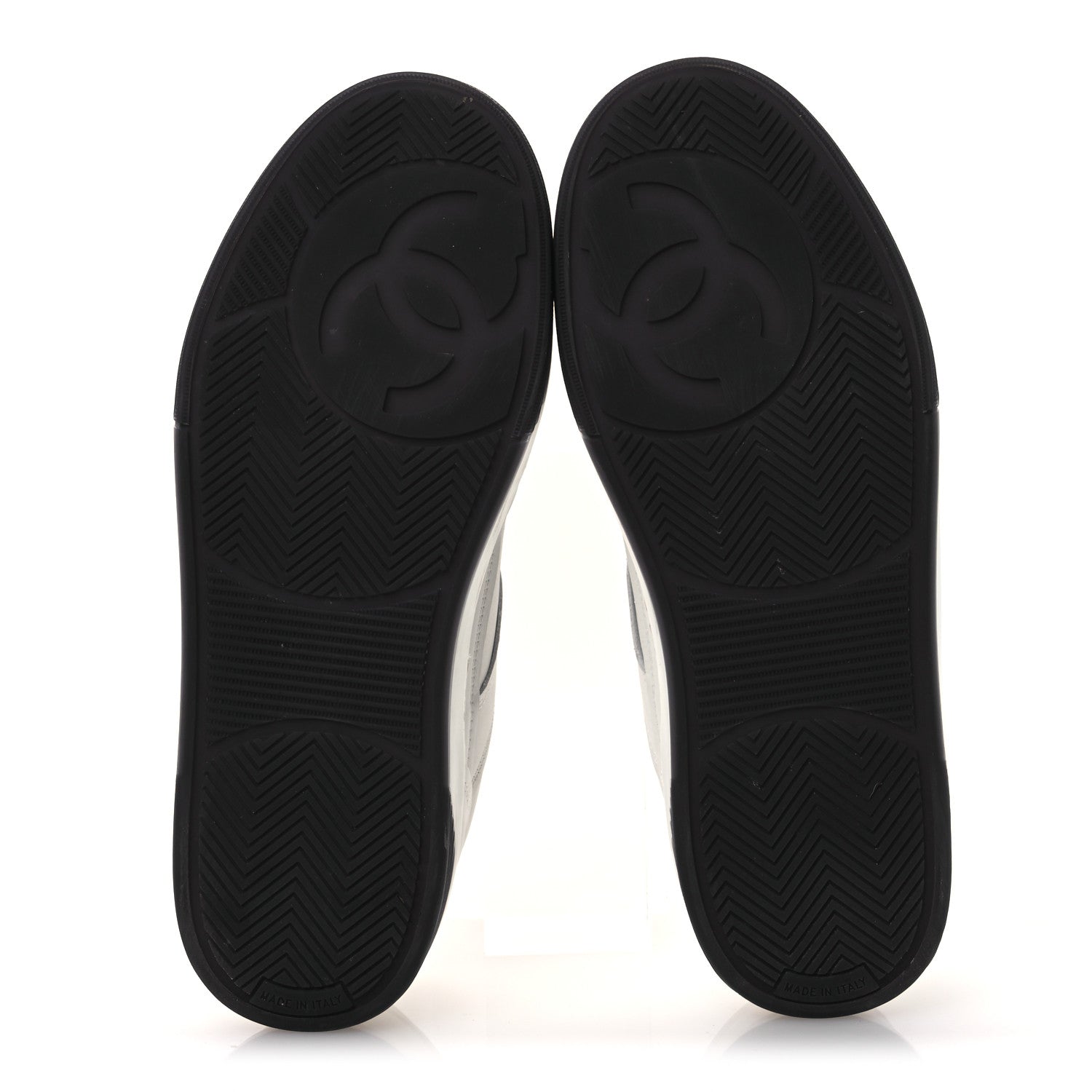 Chanel Calfskin CC Womens Sneakers 38 White Black 7 of 13