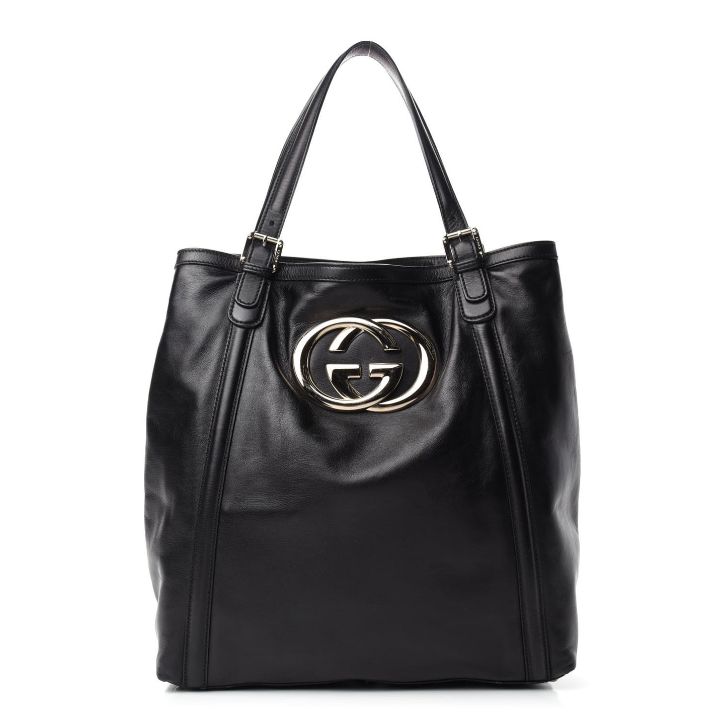 Calfskin Large Britt Shoulder Bag Black