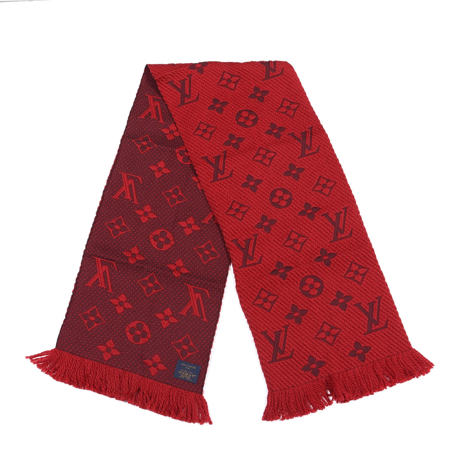 Wool Silk Logomania Scarf Rubis