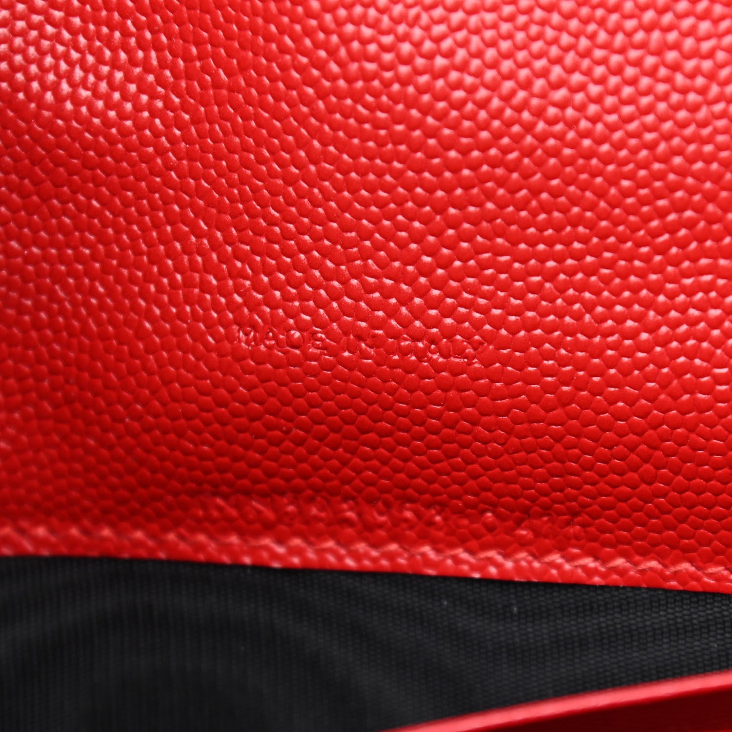 Saint Laurent Grain De Poudre Matelasse Chevron Monogram Envelope Chain Wallet New Red 7 of 12