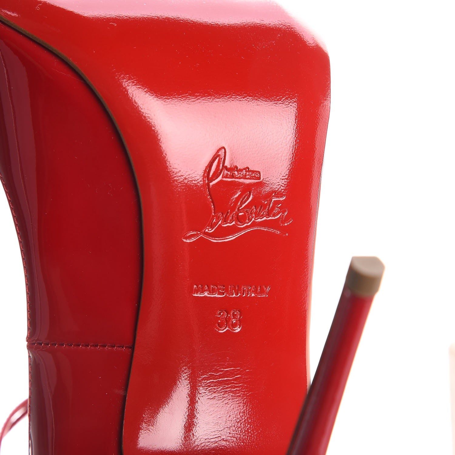 Christian Louboutin Patent Talitha 100 Pumps 38 Red 7 of 8