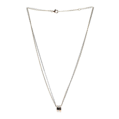 Cartier 18K White Pink Gold Diamond Three Ring LOVE Pendant Necklace 3 of 9