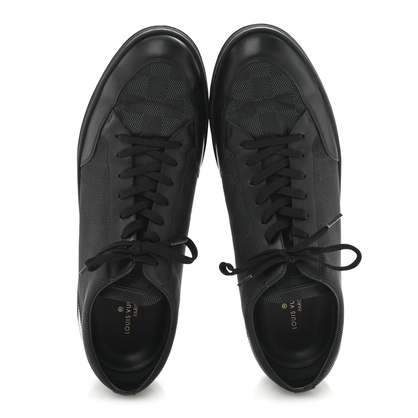 Calfskin Nylon Damier Offshore Sneakers 11 Black