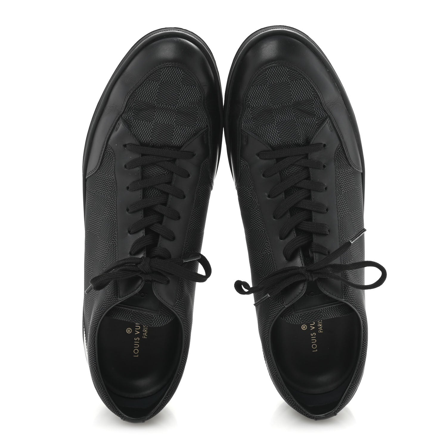 Louis Vuitton Calfskin Nylon Damier Offshore Sneakers 11 Black 2 of 9