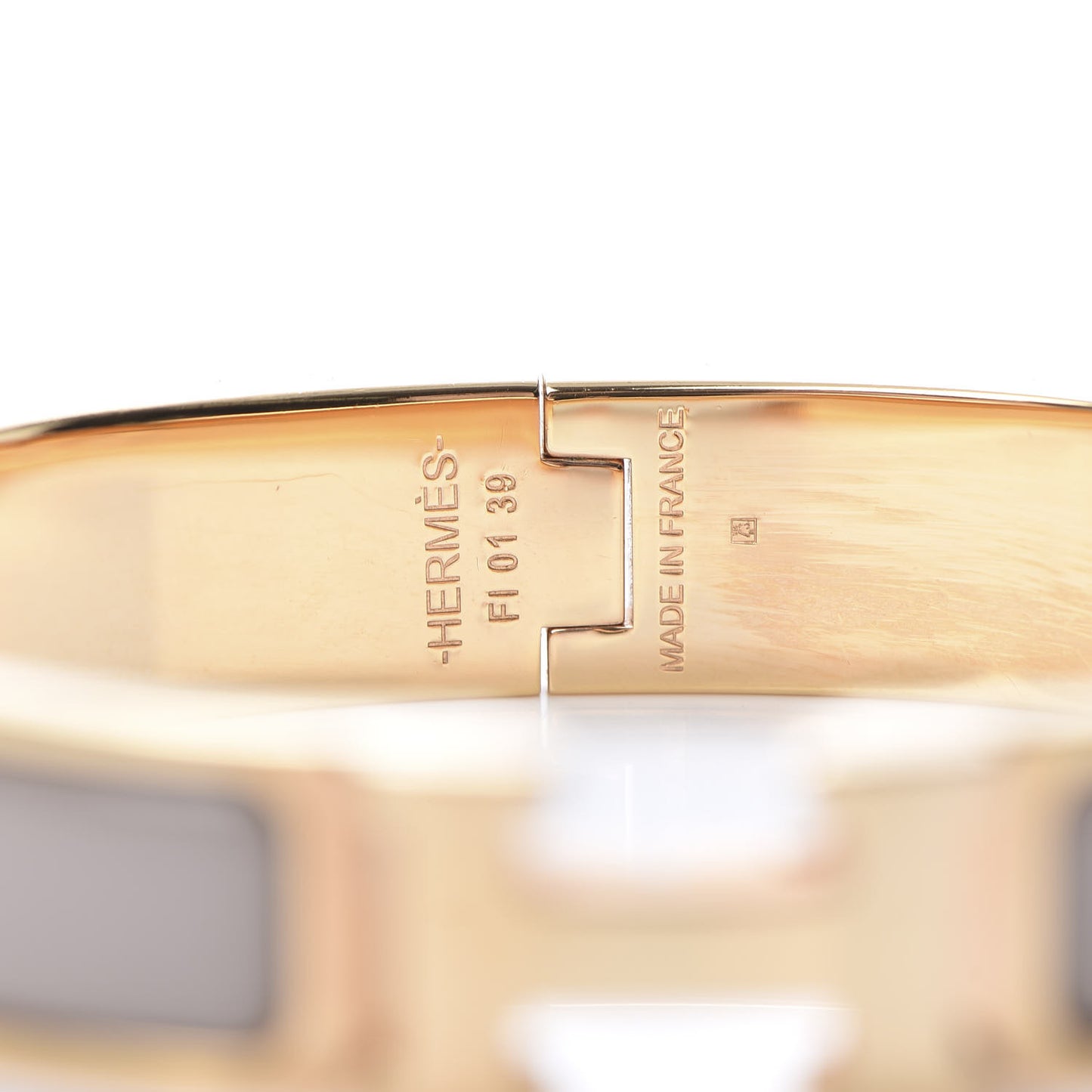 Enamel Narrow Clic Clac H Bracelet PM Marron Glace