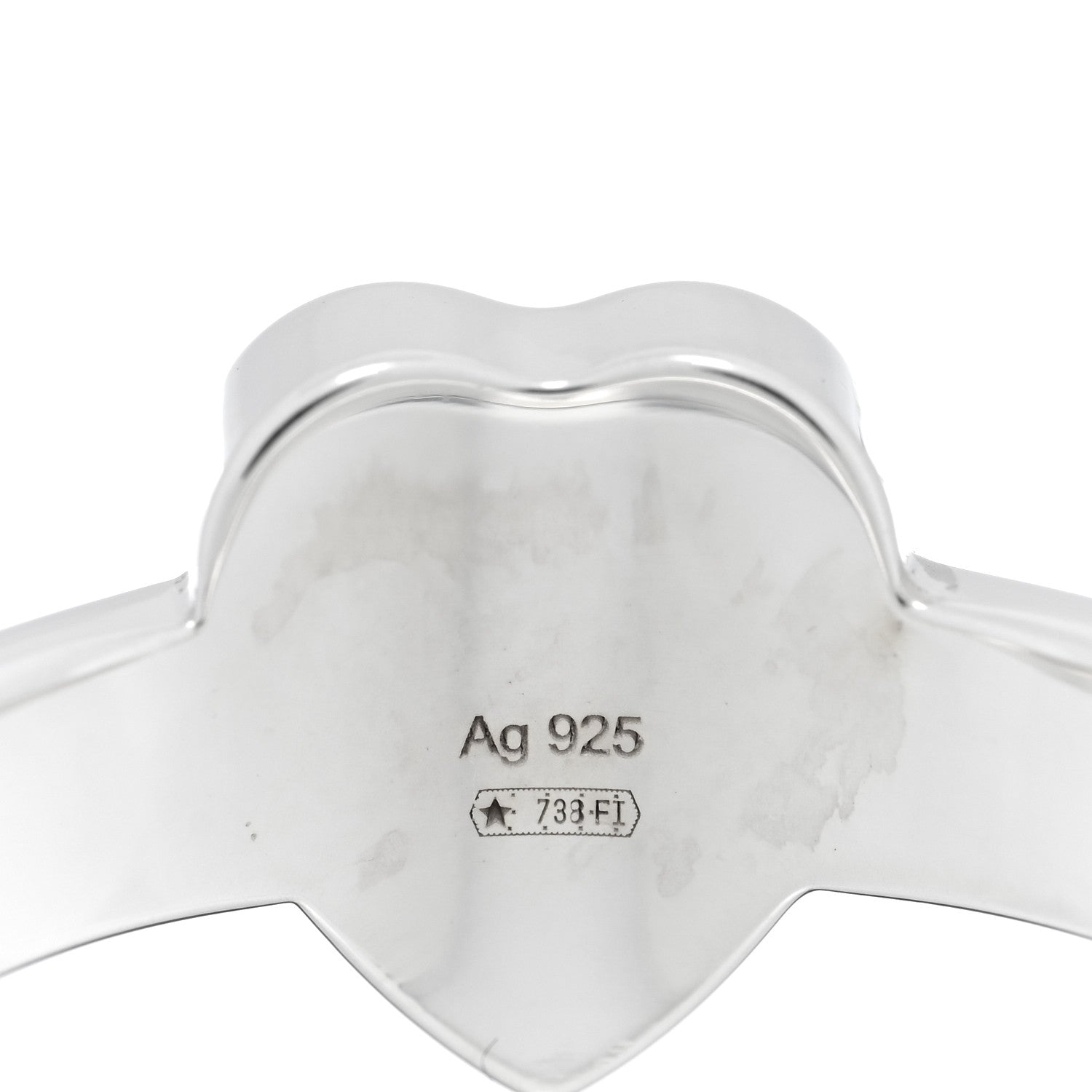 Gucci Sterling Silver Trademark Heart Ring 57 8 4 of 5